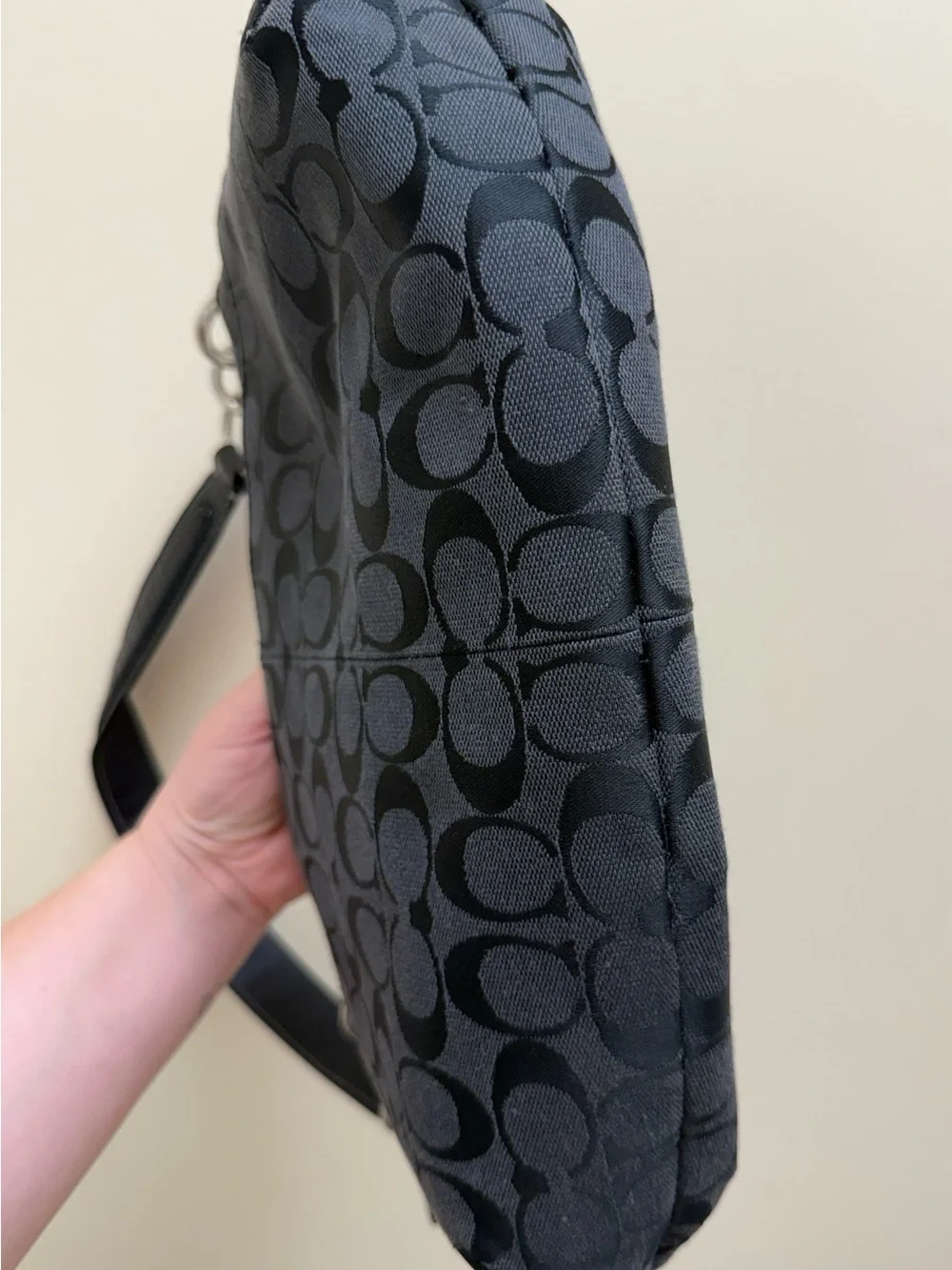Coach Y2K Black Signature C Jacquard Soho Buckle Shoulder Bag Purse F17093 EUC